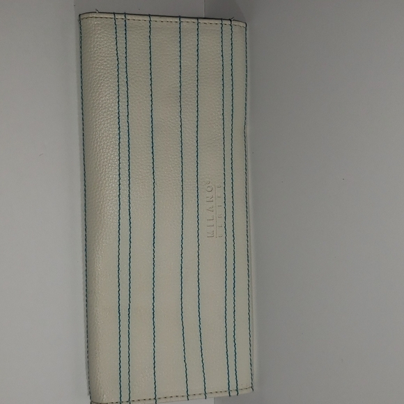 Milano Cream and Turquoise Clutch Purse - Picture 5 of 6